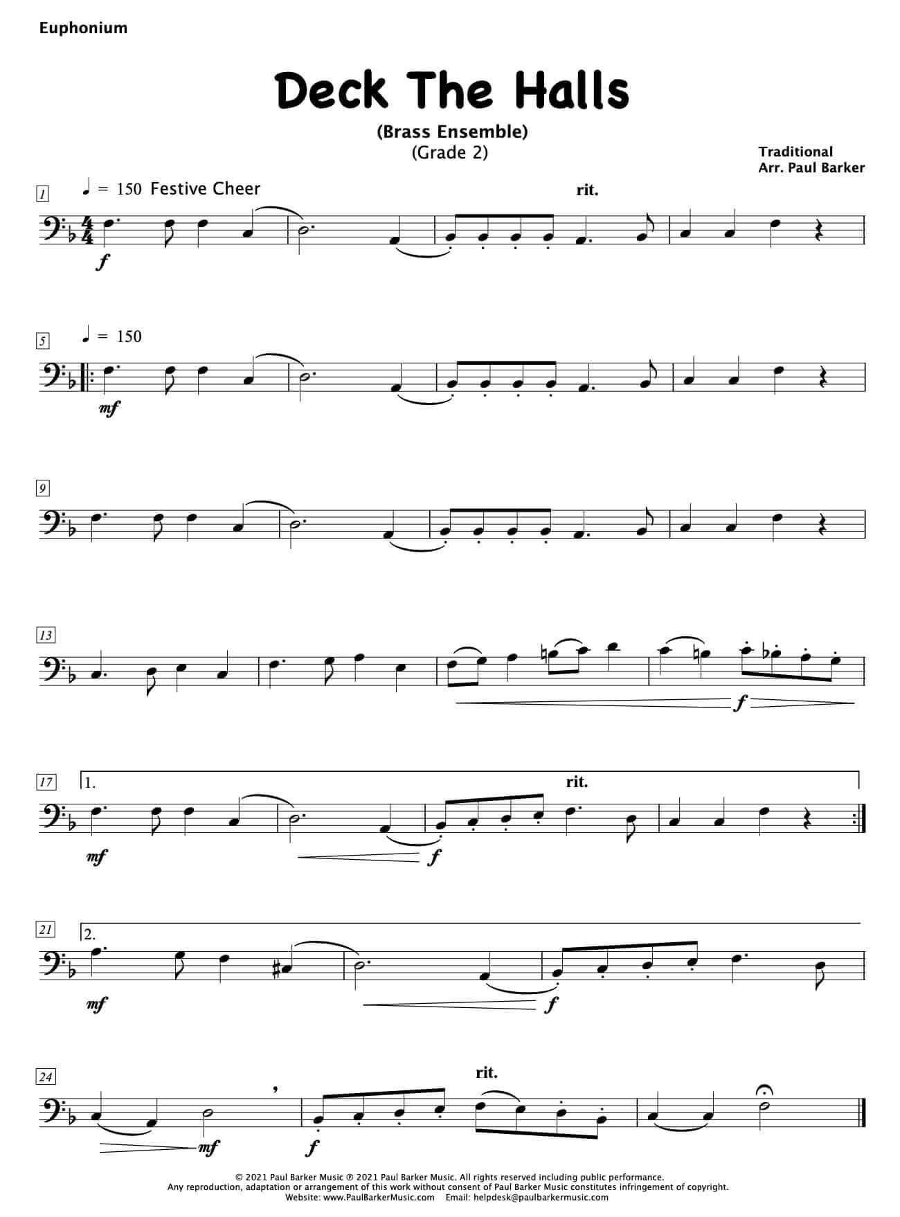 Deck The Halls (Brass Ensemble) - Paul Barker Music