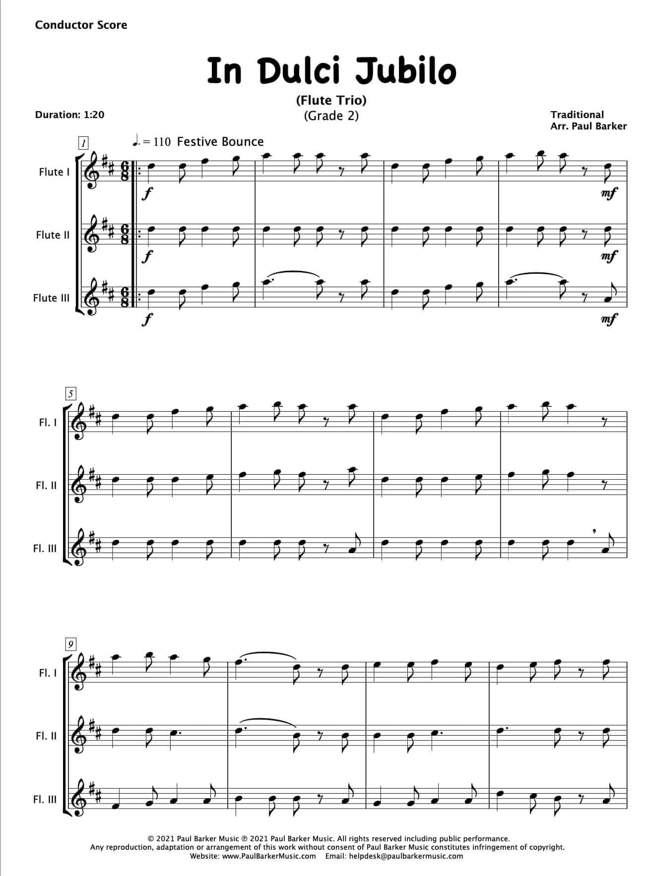 Christmas Flute Trios - Book 1 - Paul Barker Music