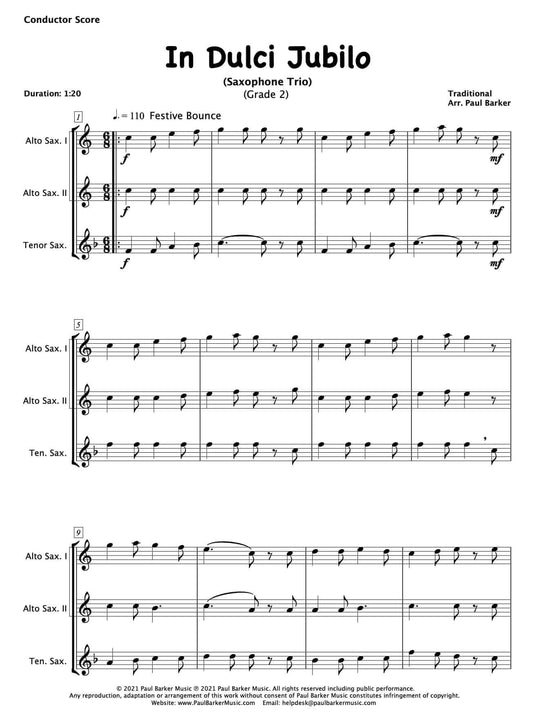 In Dulci Jubilo (Saxophone Trio) - Paul Barker Music