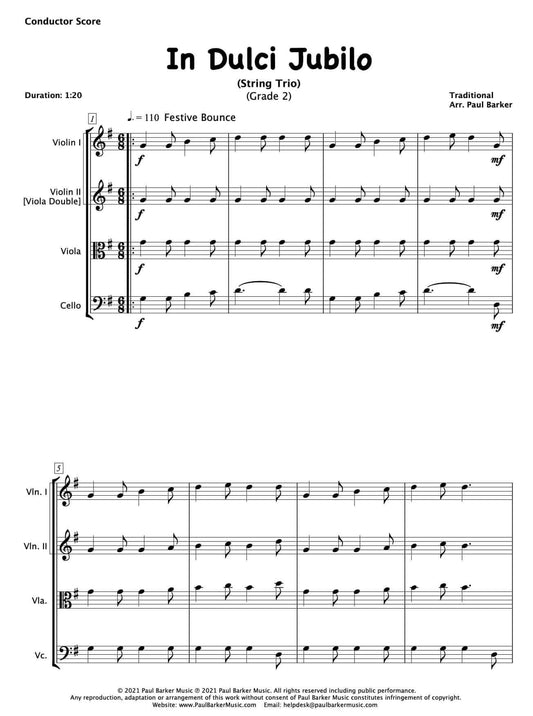 In Dulci Jubilo (String Trio) - Paul Barker Music