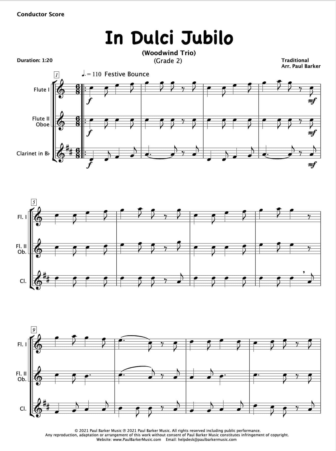 Christmas Woodwind Trios - Book 1 - Paul Barker Music