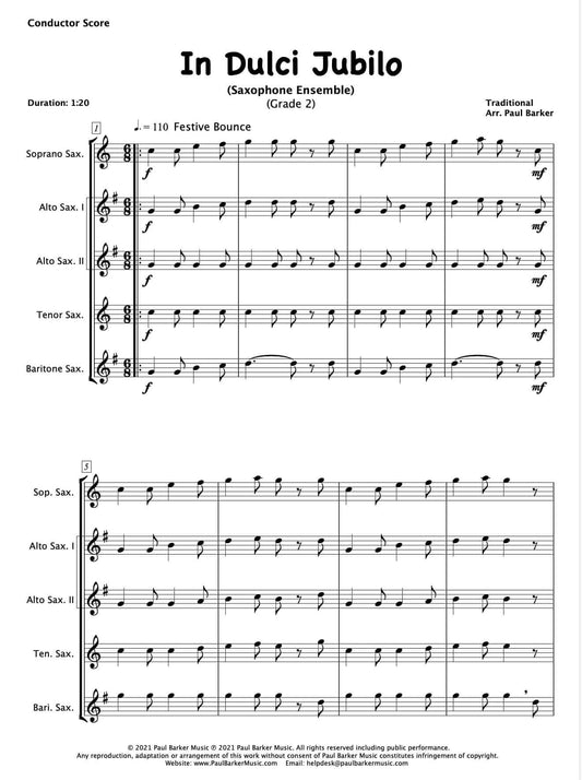 In Dulci Jubilo (Saxophone Ensemble) - Paul Barker Music
