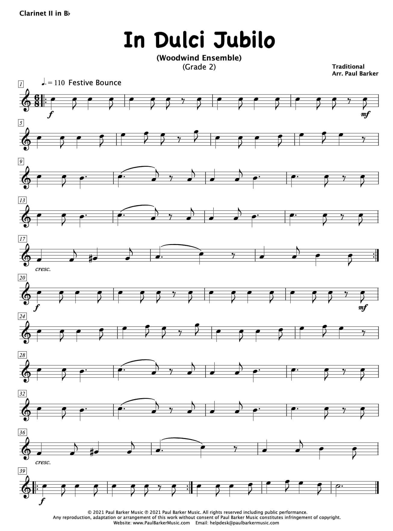 In Dulci Jubilo (Woodwind Ensemble) - Paul Barker Music