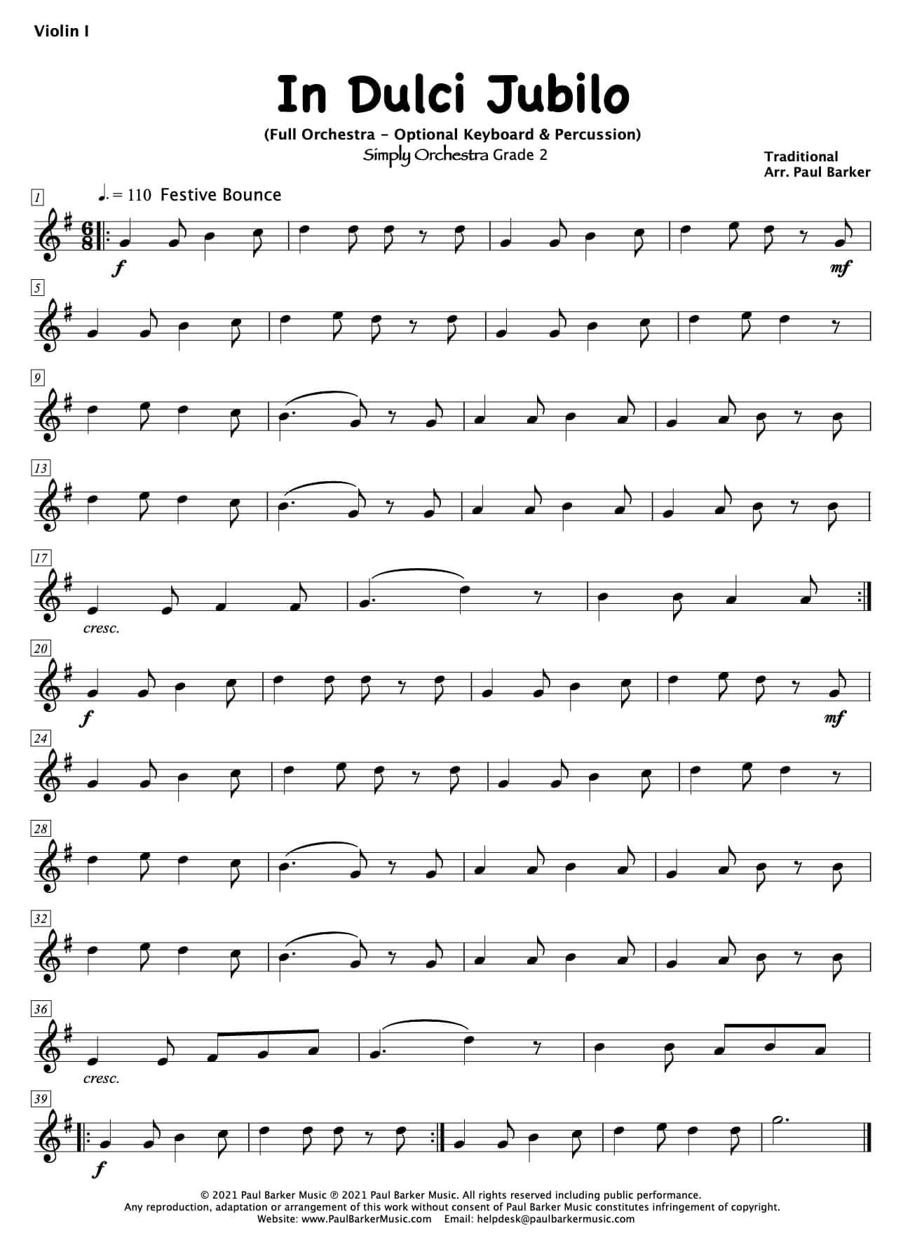 In Dulci Jubilo (Full Orchestra) - Paul Barker Music