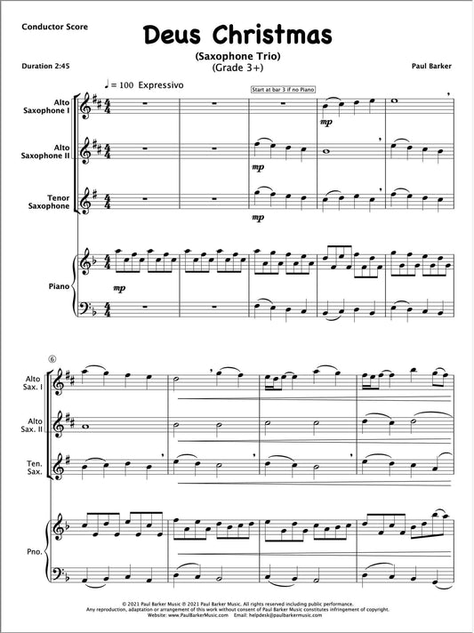 Deus Christmas (Saxophone Trio) - Paul Barker Music