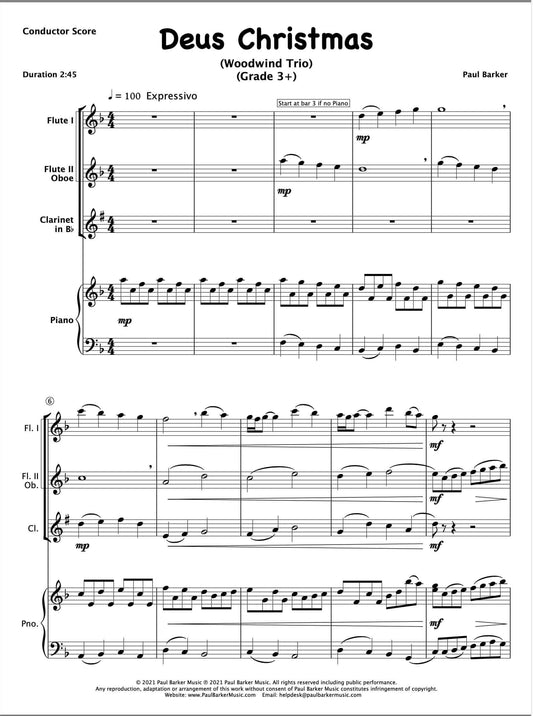 Deus Christmas (Woodwind Trio) - Paul Barker Music