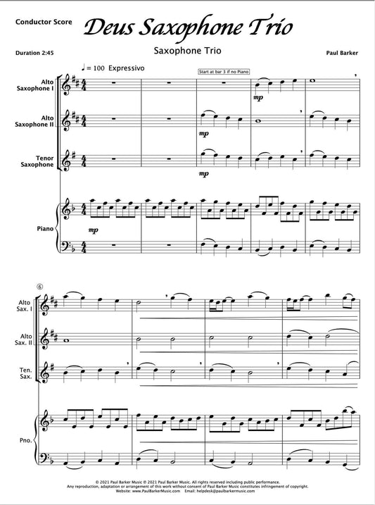Deus Saxophone Trio - Paul Barker Music