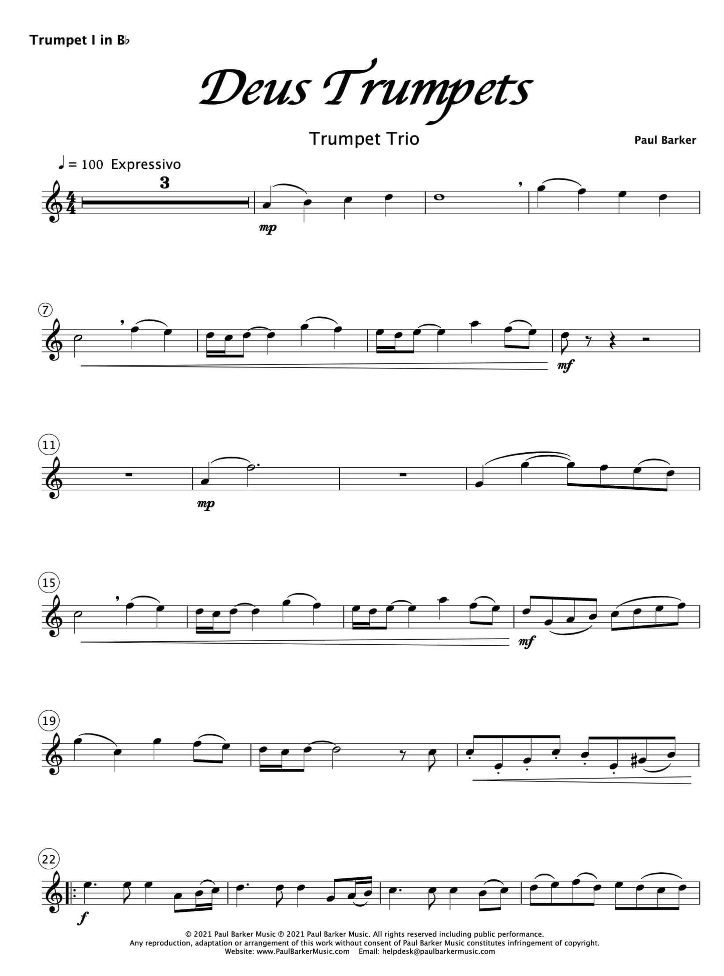 Deus Trumpets - Paul Barker Music