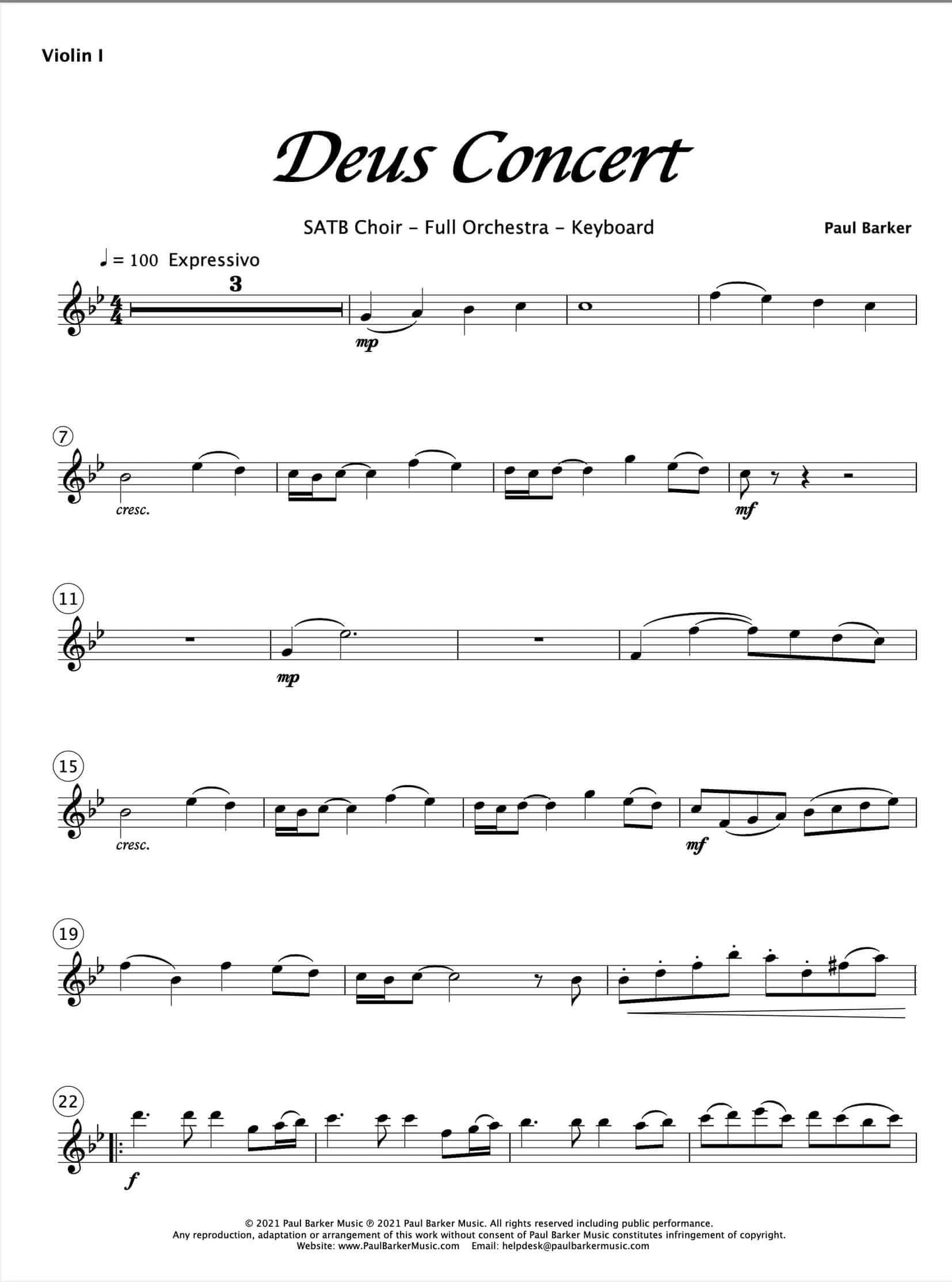 Deus Concert - Paul Barker Music