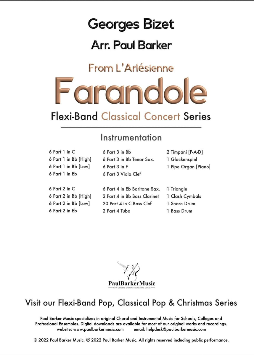 L'Arlesienne Suite No. 2: Farandole: Full Orchestra Conductor Score:  Georges Bizet