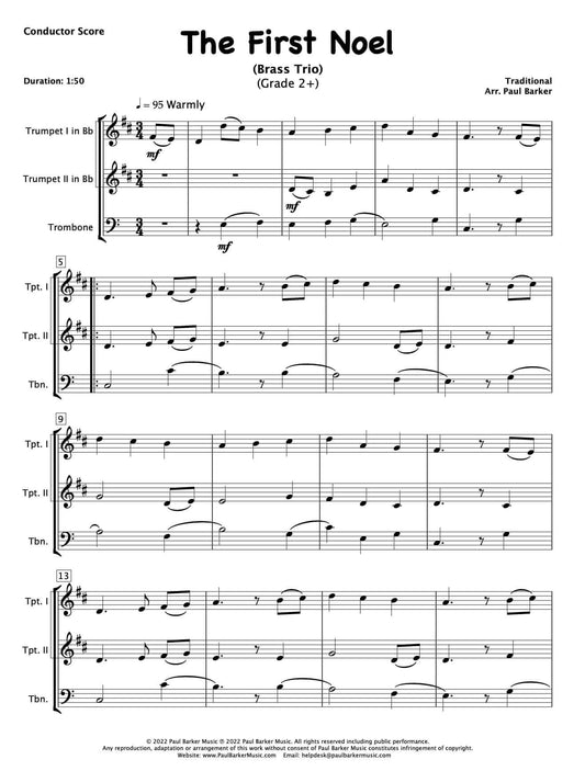 The First Noel (Brass Trio) - Paul Barker Music