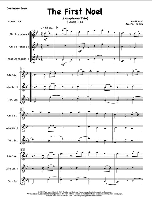 The First Noel (Saxophone Trio) - Paul Barker Music
