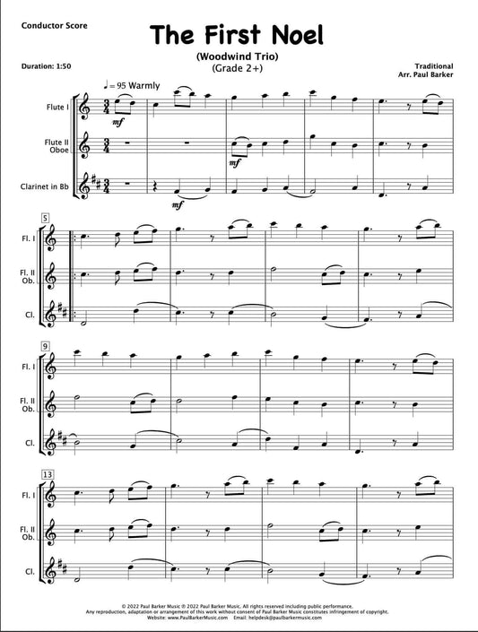 The First Noel (Woodwind Trio) - Paul Barker Music