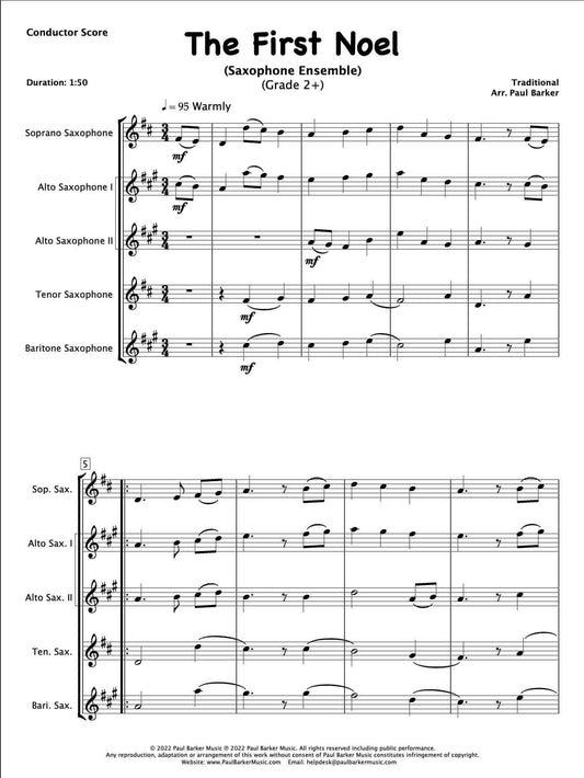 The First Noel (Saxophone Ensemble) - Paul Barker Music