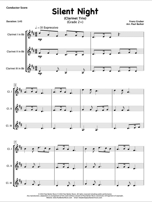 Silent Night (Clarinet Trio) - Paul Barker Music