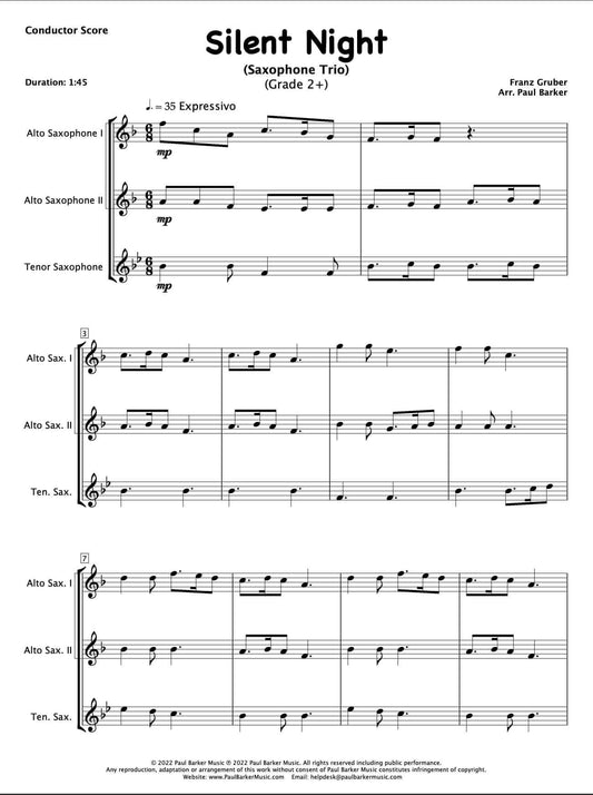 Silent Night (Saxophone Trio) - Paul Barker Music