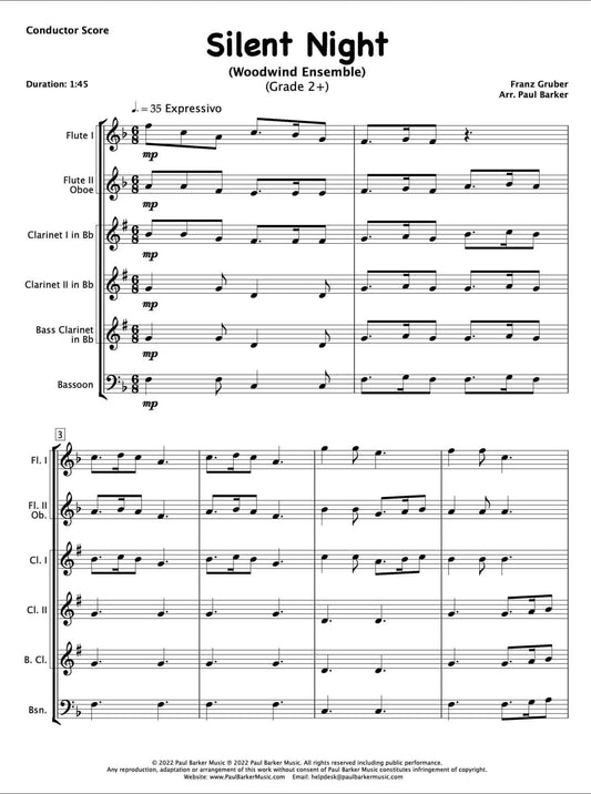 Silent Night (Woodwind Ensemble) - Paul Barker Music