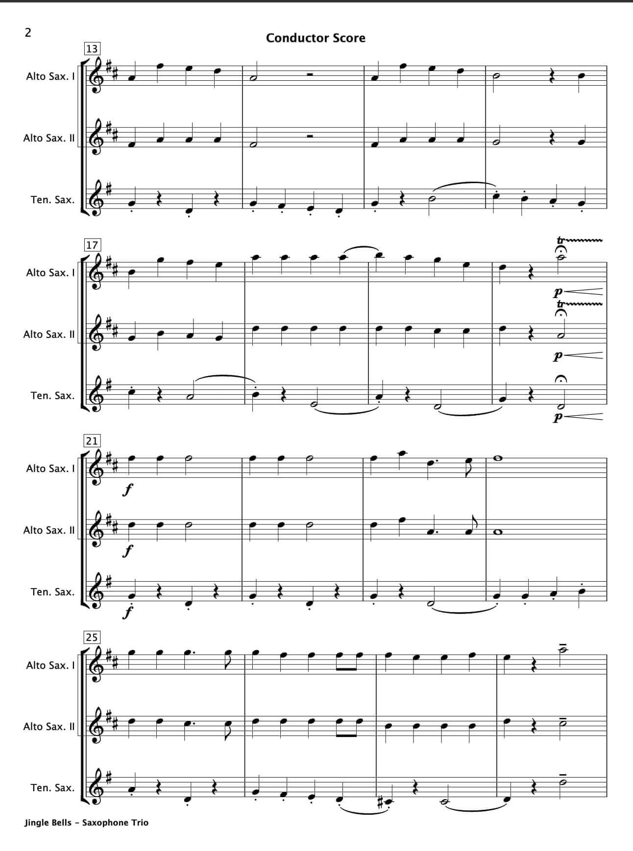 Jingle Bells (Saxophone Trio) - Paul Barker Music