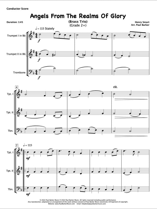 Angels From The Realms Of Glory (Brass Trio) - Paul Barker Music