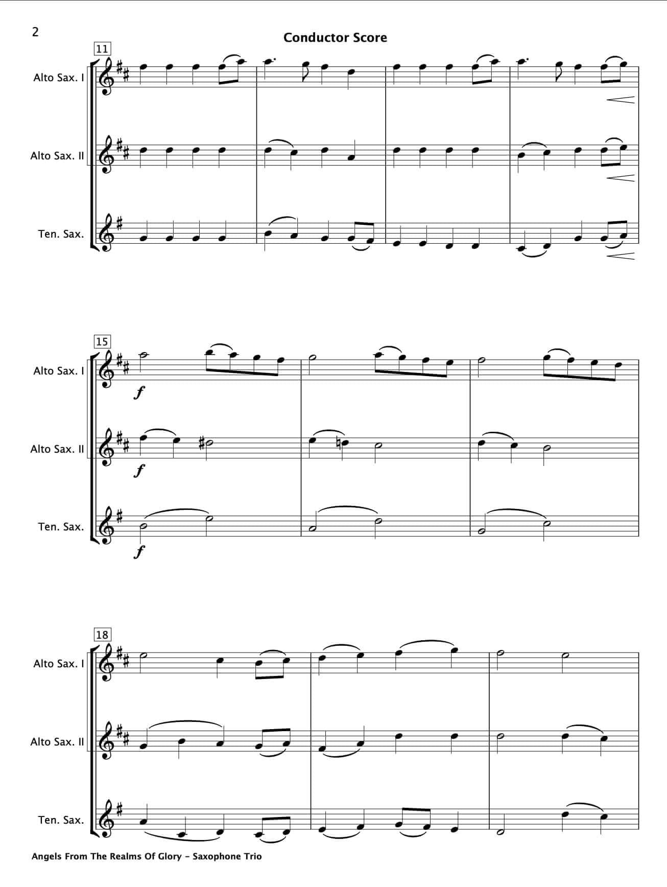 Angels From The Realms Of Glory (Saxophone Trio) - Paul Barker Music