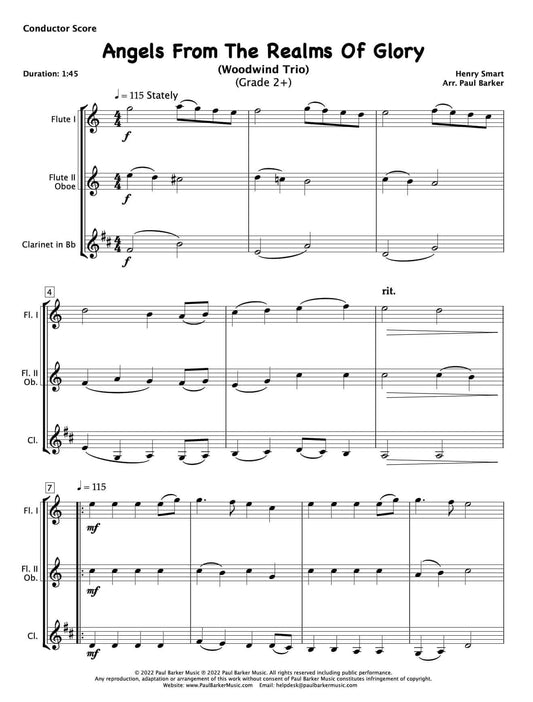 Angels From The Realms Of Glory (Woodwind Trio) - Paul Barker Music