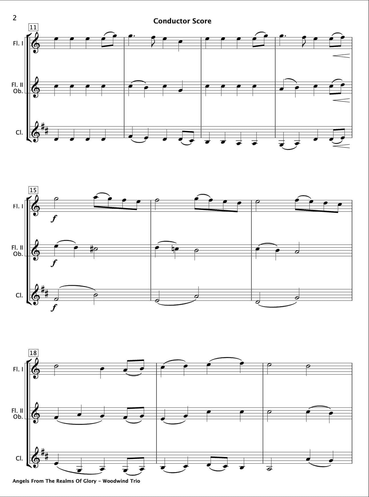 Angels From The Realms Of Glory (Woodwind Trio) - Paul Barker Music