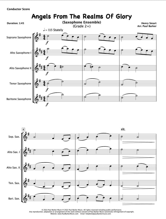 Angels From The Realms Of Glory (Saxophone Ensemble) - Paul Barker Music