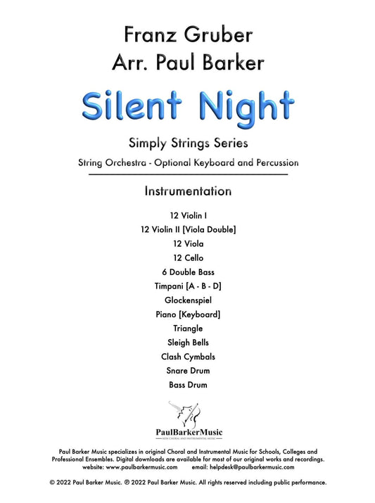 Silent Night (String Orchestra) - Paul Barker Music