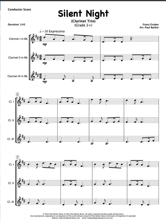 Christmas Clarinet Trios - Book 2 - Paul Barker Music