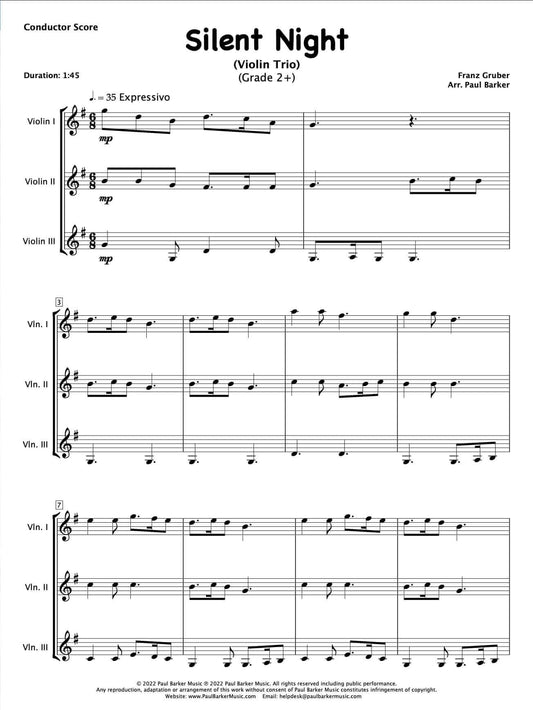 Christmas Violin Trios - book 2 - Paul Barker Music