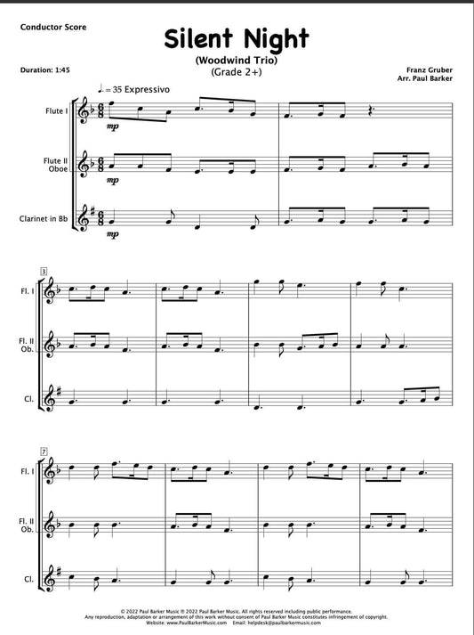 Christmas Woodwind Trios - Book 2 - Paul Barker Music