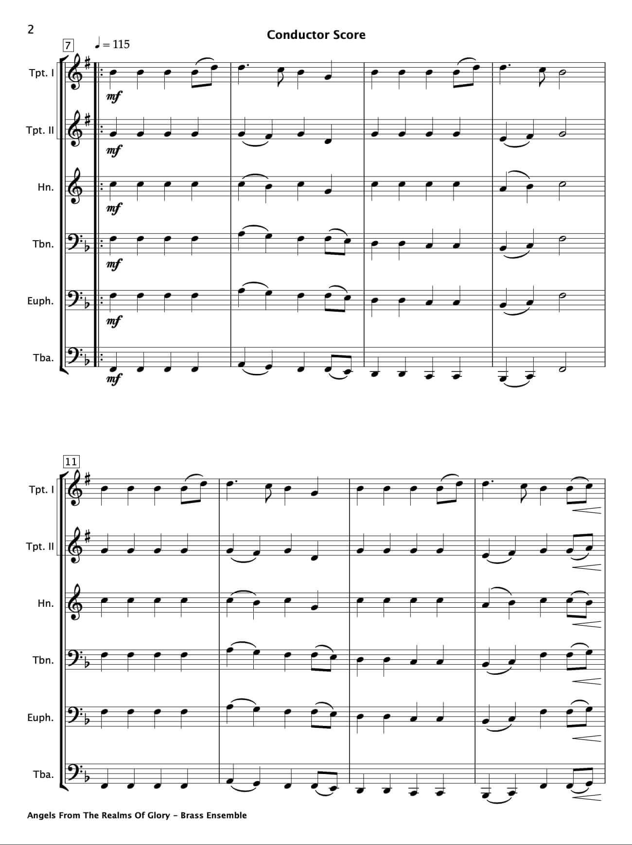 Christmas Brass Ensembles - Book 2 - Paul Barker Music