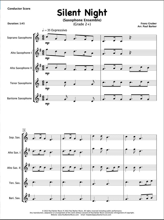 Christmas Saxophone Ensembles - Book 2 - Paul Barker Music