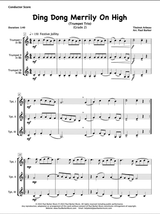 Ding Dong Merrily On High (Trumpet Trio) - Paul Barker Music