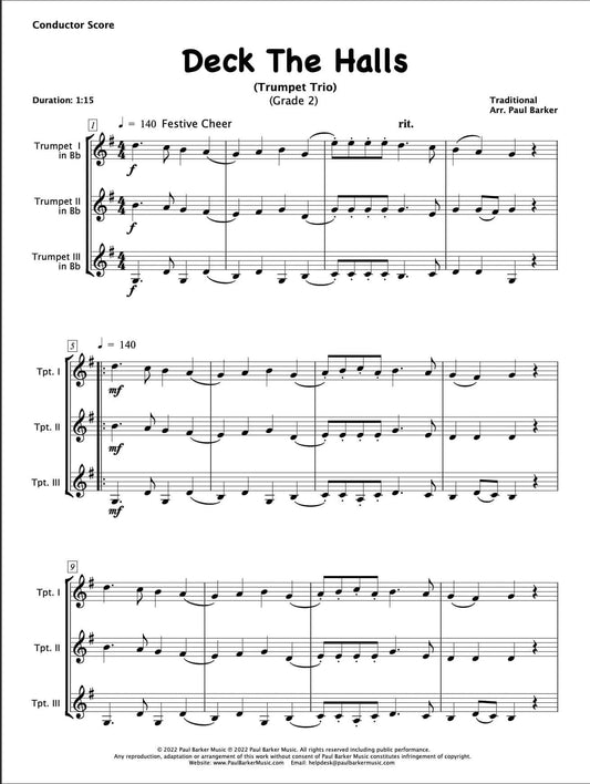 Deck The Halls (Trumpet Trio) - Paul Barker Music