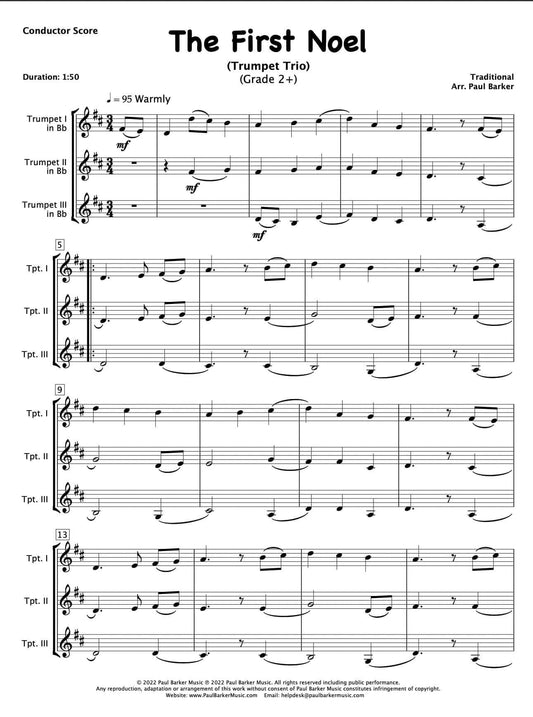 The First Noel (Trumpet Trio) - Paul Barker Music