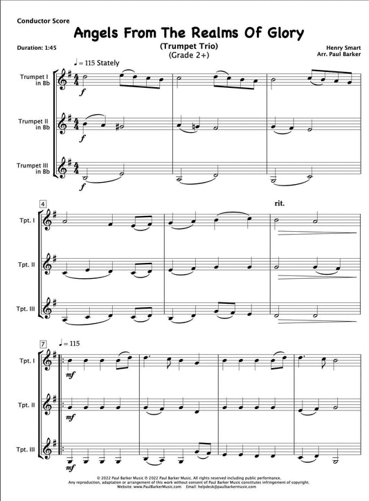 Angels From The Realms Of Glory (Trumpet Trio) - Paul Barker Music