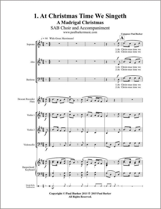 A Madrigal Christmas - Paul Barker Music