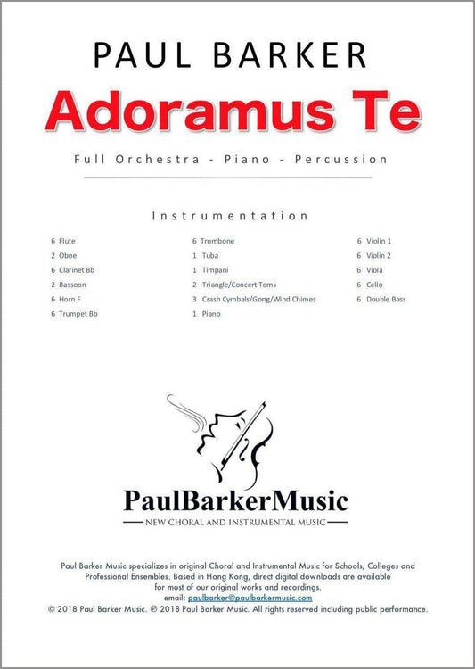 Adoramus Te (Full Orchestra) - Paul Barker Music