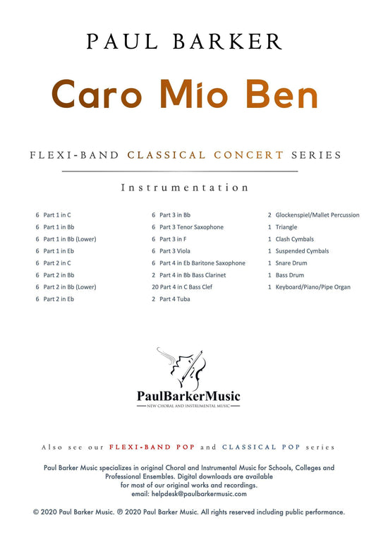 Caro Mio Ben - Paul Barker Music