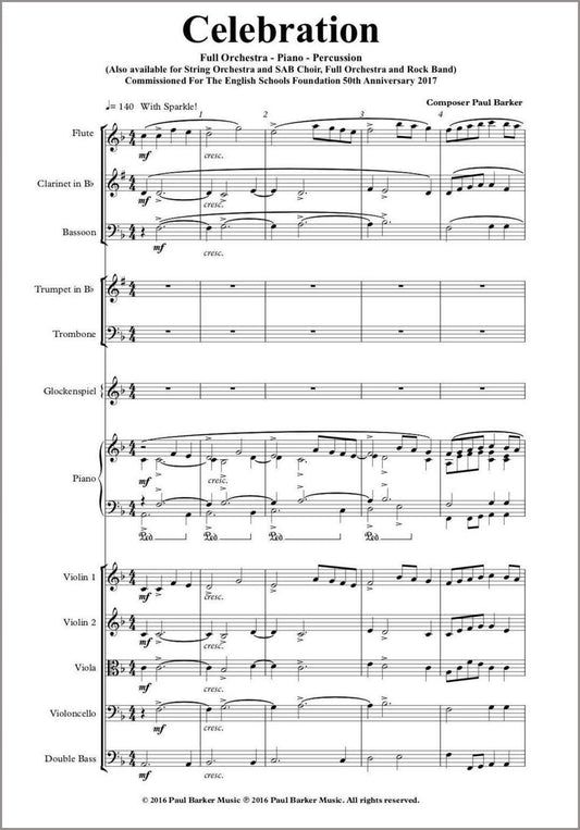 Celebration (Full Orchestra) - Paul Barker Music