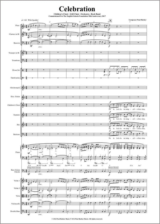 Celebration (SAB Choir & Orchestra) - Paul Barker Music