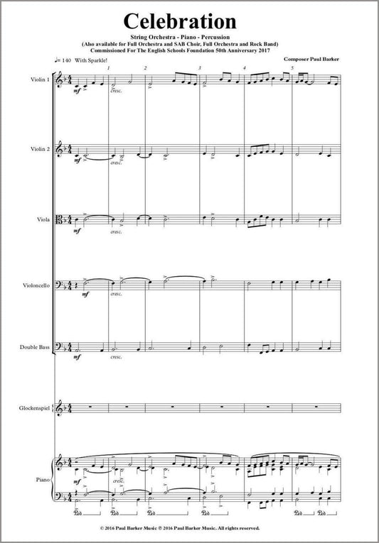 Celebration (String Orchestra) - Paul Barker Music