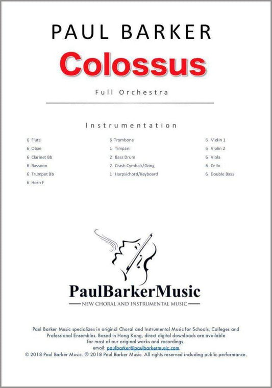 Colossus (Full Orchestra) - Paul Barker Music