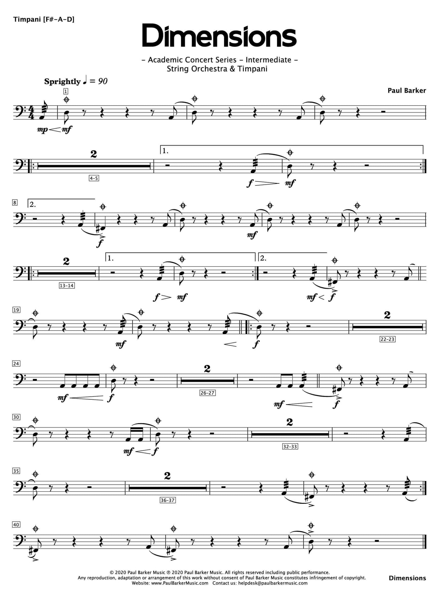 Dimensions - Paul Barker Music