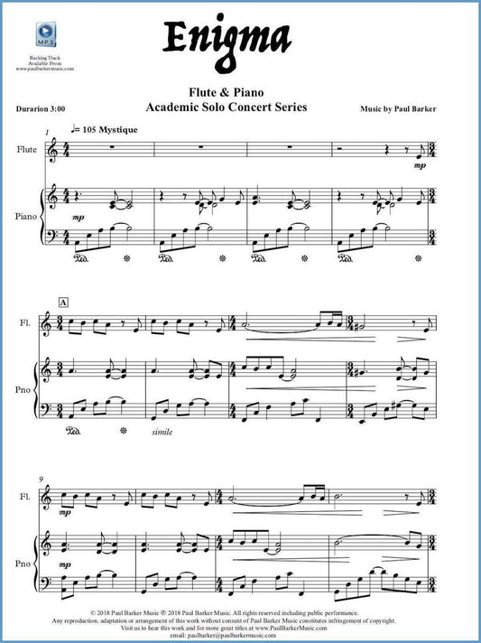 Enigma (Flute & Piano) - Paul Barker Music