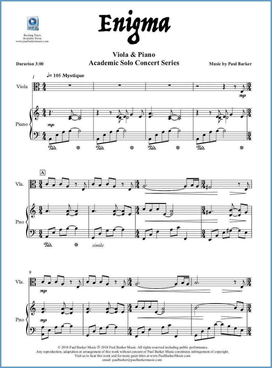 Enigma (Viola & Piano) - Paul Barker Music
