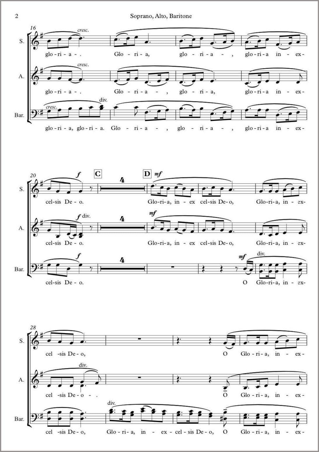 Gloria In Excelsis Deo (SAB Choir & Orchestra) - Paul Barker Music