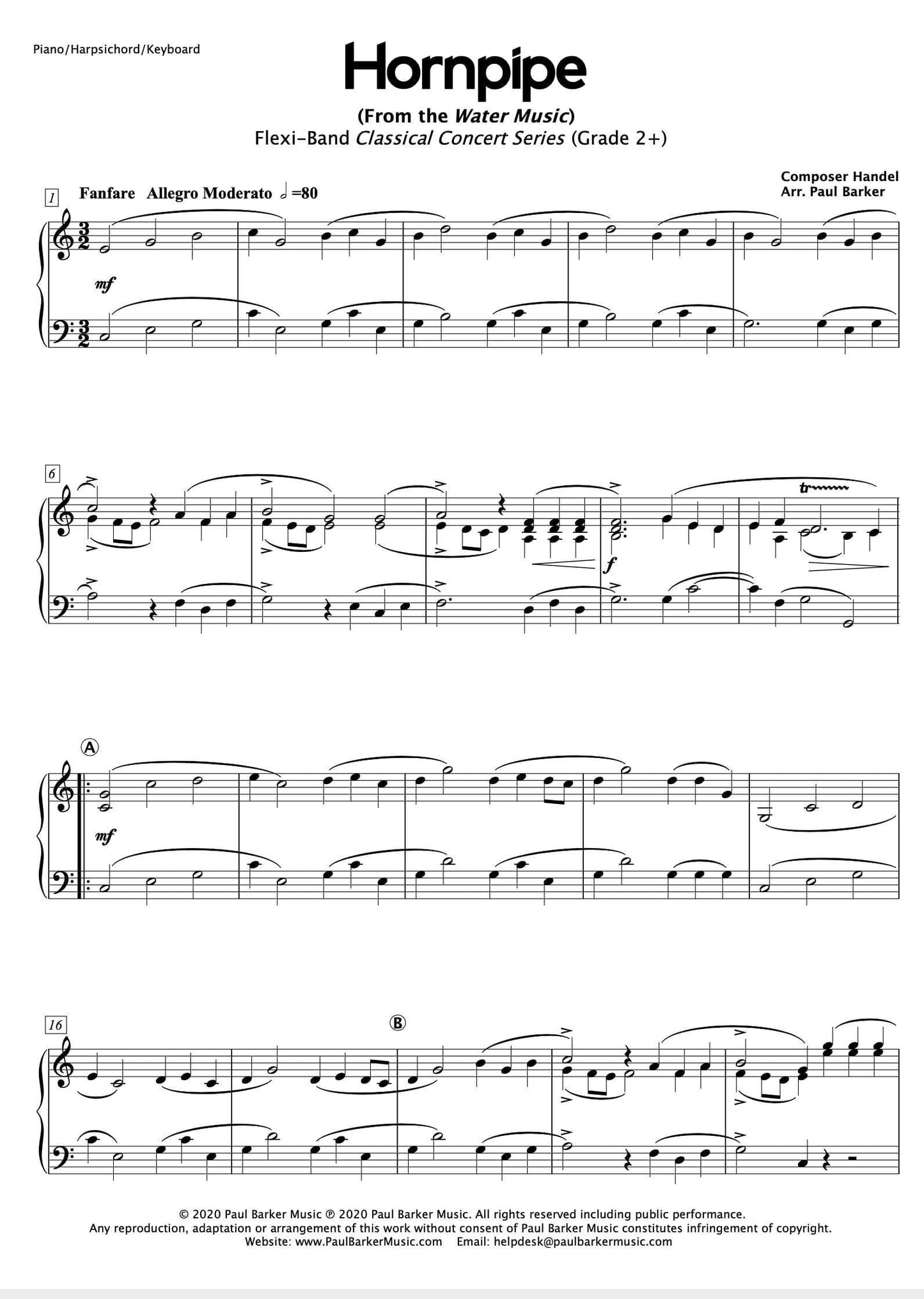 Hornpipe (from the Water Music) - Paul Barker Music