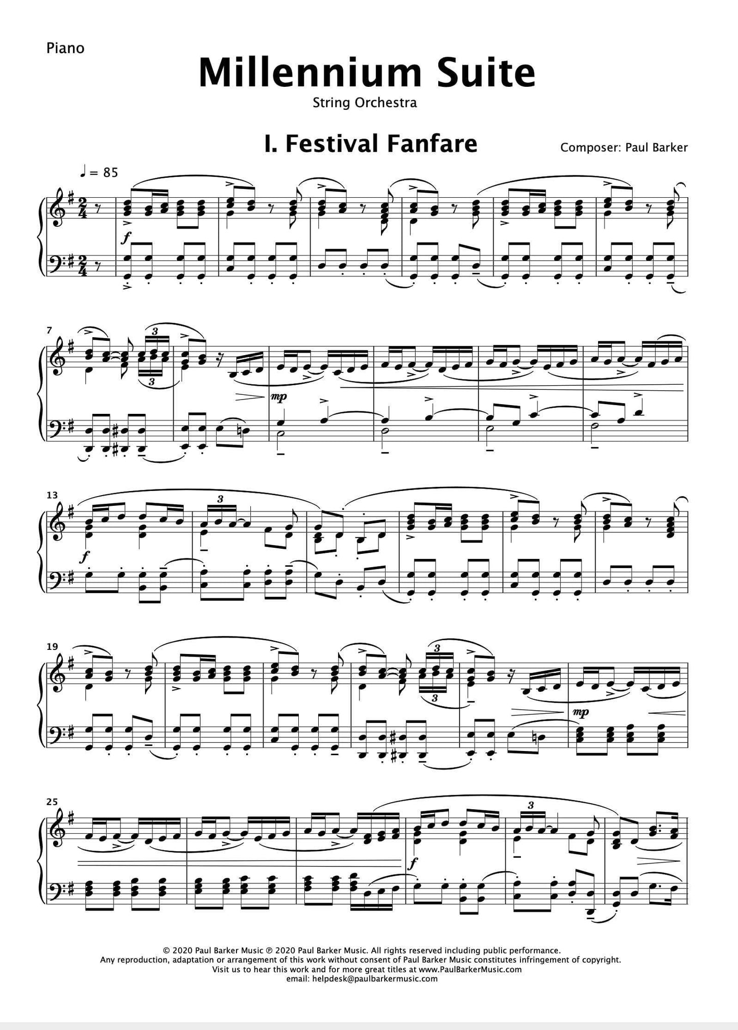 Millennium Suite (String Orchestra Edition 2020) - Paul Barker Music